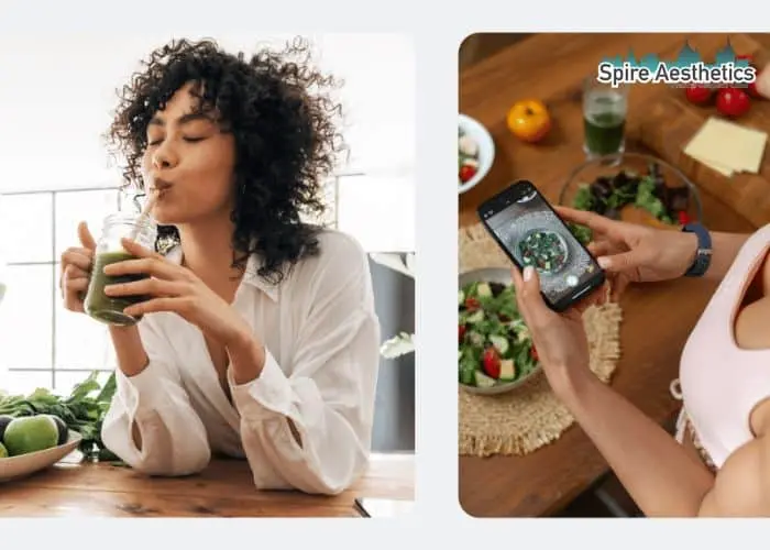 Image of woman looking into her diet and fat freezing West Drayton to improve her health